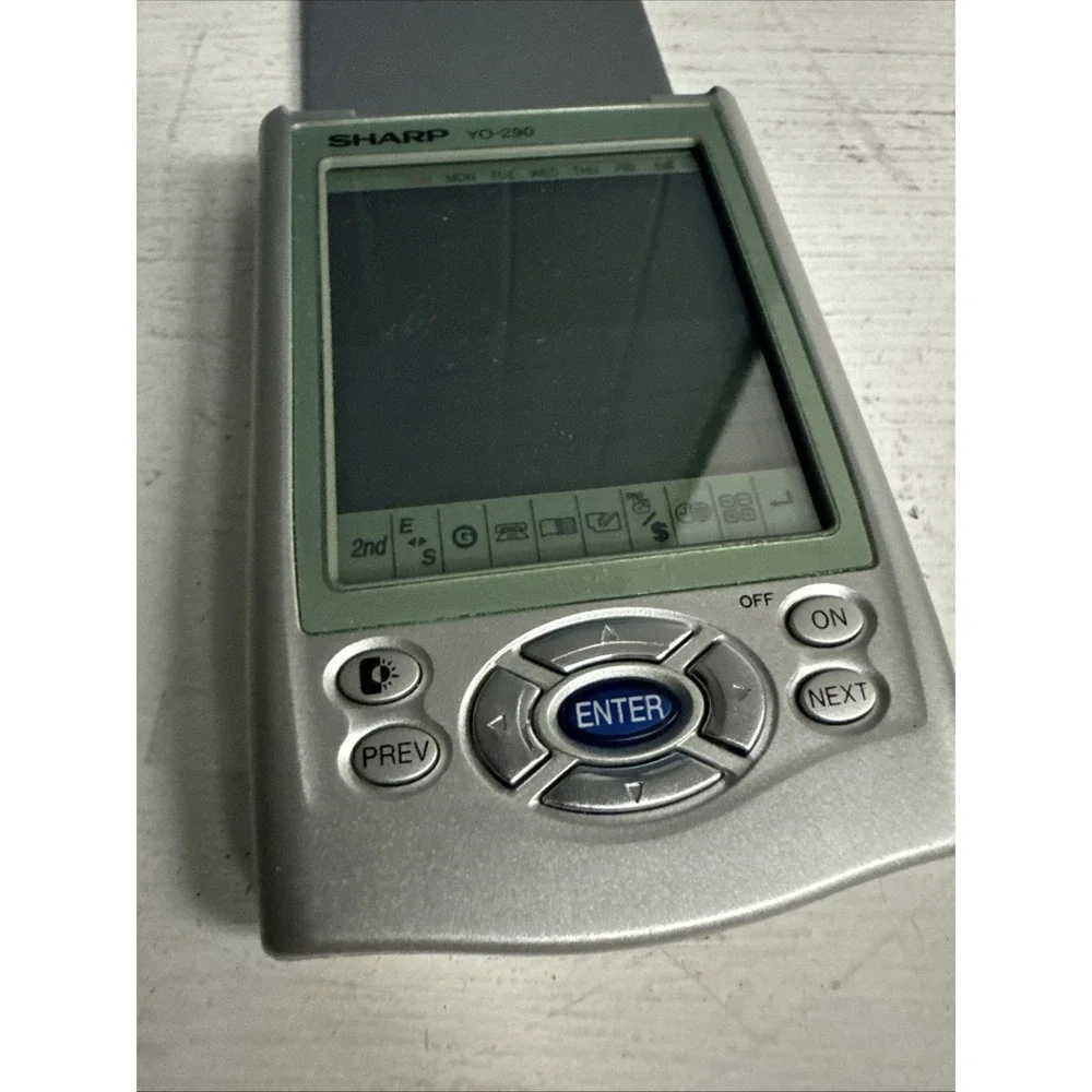 Vintage Sharp YO-290‎ Silver Handheld Personal Organizer